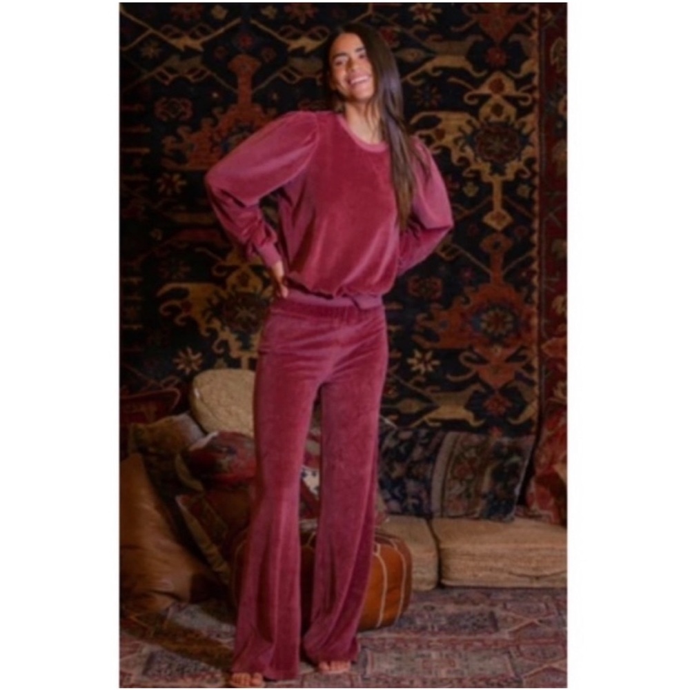 Honorine Velvet Wide Leg Archer Pants.